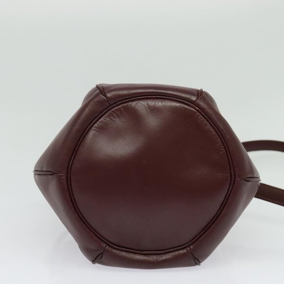 CARTIER Must Line Shoulder Bag Leather Bordeaux Gold Auth 133861 - Picture 6 of 16